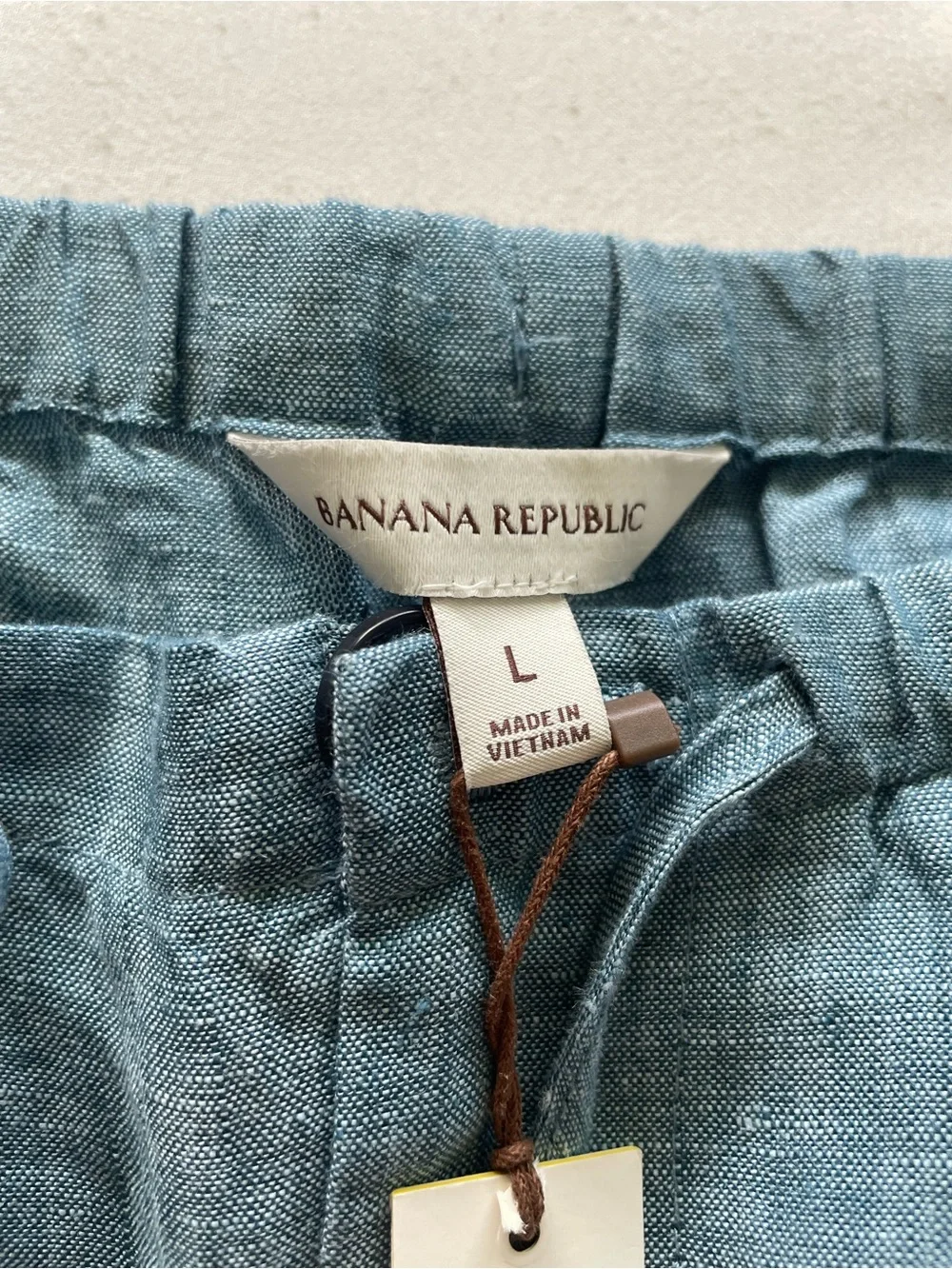 Banana Republic Light Blue Linen-Blend Wide Leg Pants